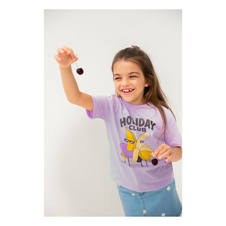 Organic Cotton Holiday Club Girl T-Shirt | Lila- Imagen del producto n°2