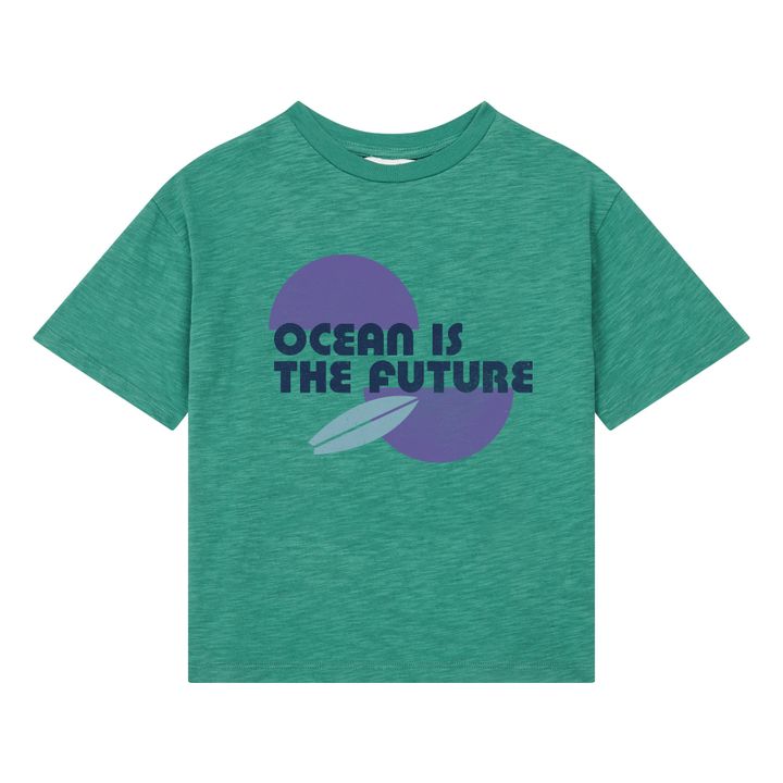 Organic Cotton Ocean Future T-Shirt | Verde- Immagine del prodotto n°0