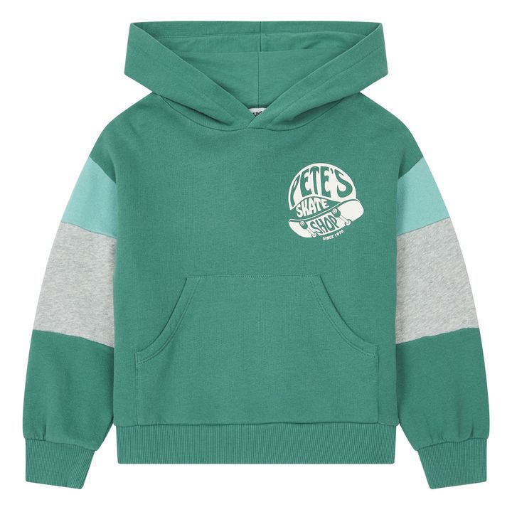 Organic Cotton Color Block Hoodie | Verde- Imagen del producto n°0