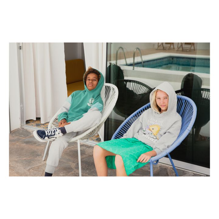 Hoodie Color Block Coton Bio | Vert- Image produit n°2