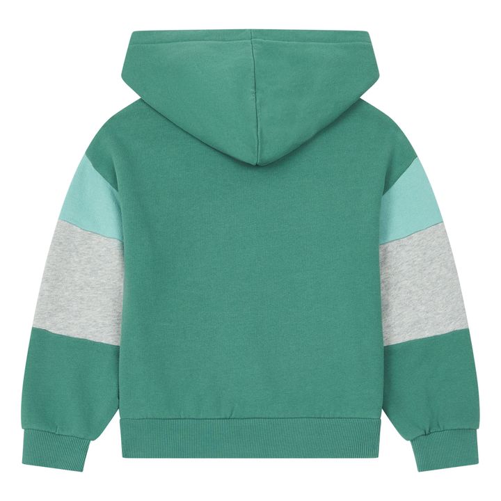 Organic Cotton Color Block Hoodie | Verde- Imagen del producto n°4
