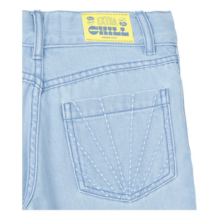 Flared Bleached Denim Jeans | Blu- Immagine del prodotto n°4