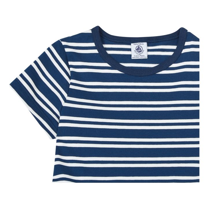 Organic Cotton Short Sleeve Dress | Navy blue- Product image n°1