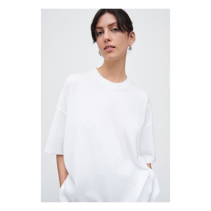 T-shirt Oversize, modello: Boxy, in cotone bio | Bianco- Immagine del prodotto n°2
