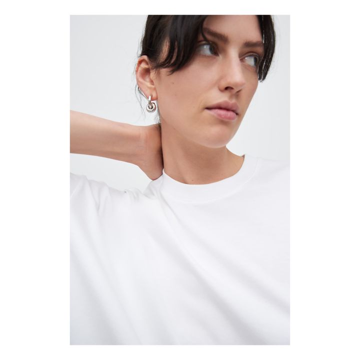T-shirt Oversize, modello: Boxy, in cotone bio | Bianco- Immagine del prodotto n°4
