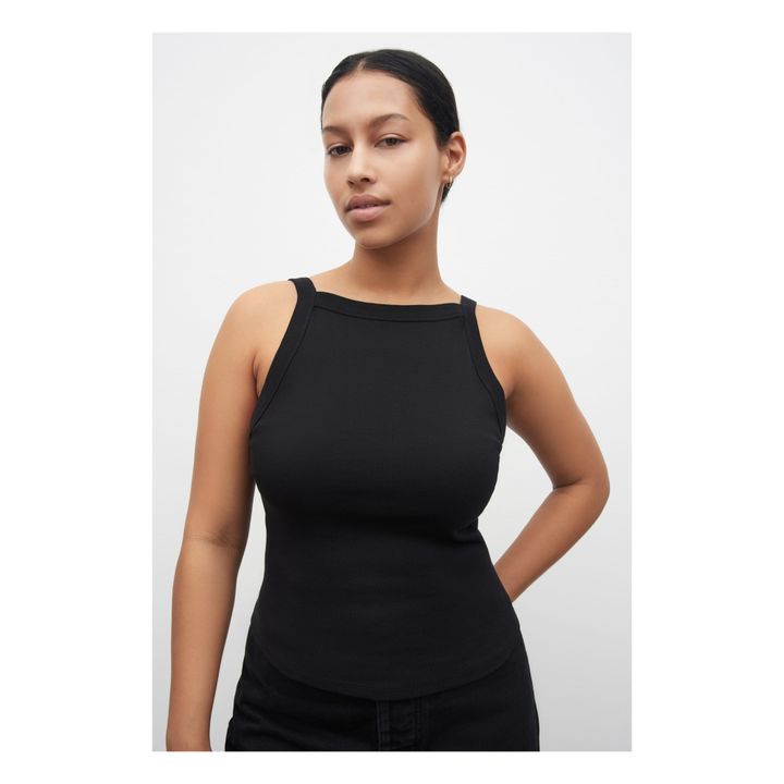 Camiseta de tirantes Low Back de algodón orgánico | Negro- Imagen del producto n°2