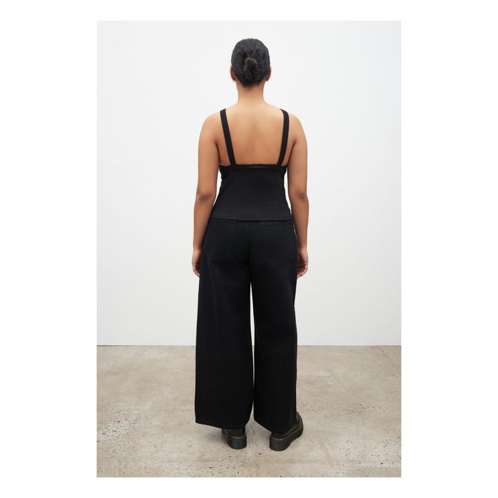 Camiseta de tirantes Low Back de algodón orgánico | Negro- Imagen del producto n°6