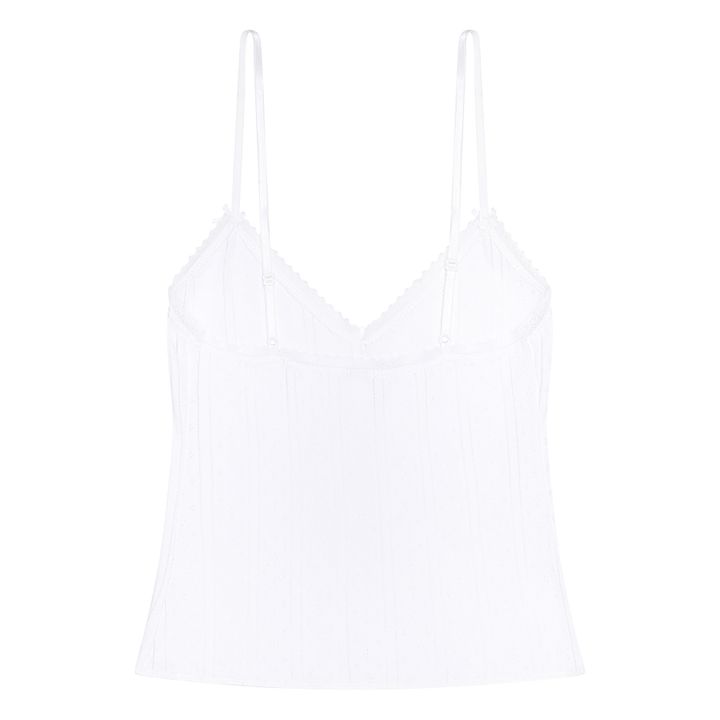 Top Long Cami Pointelle Coton Bio | Blanc- Image produit n°4