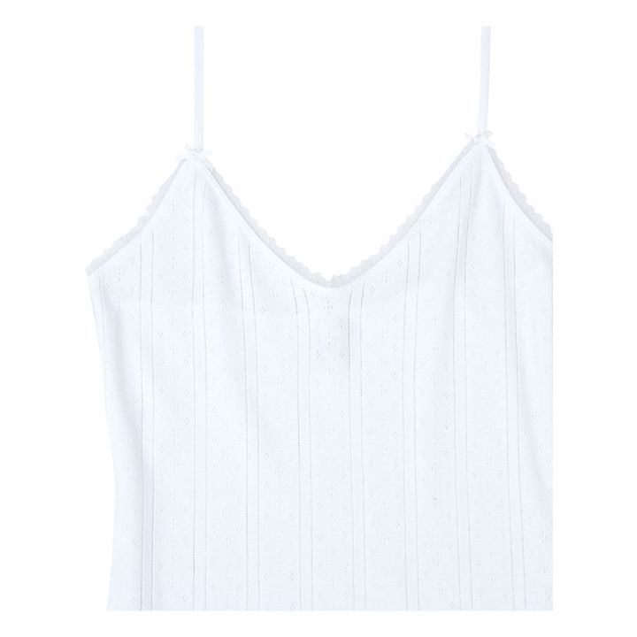 Robe Cami Pointelle Coton Bio | Blanc- Image produit n°4