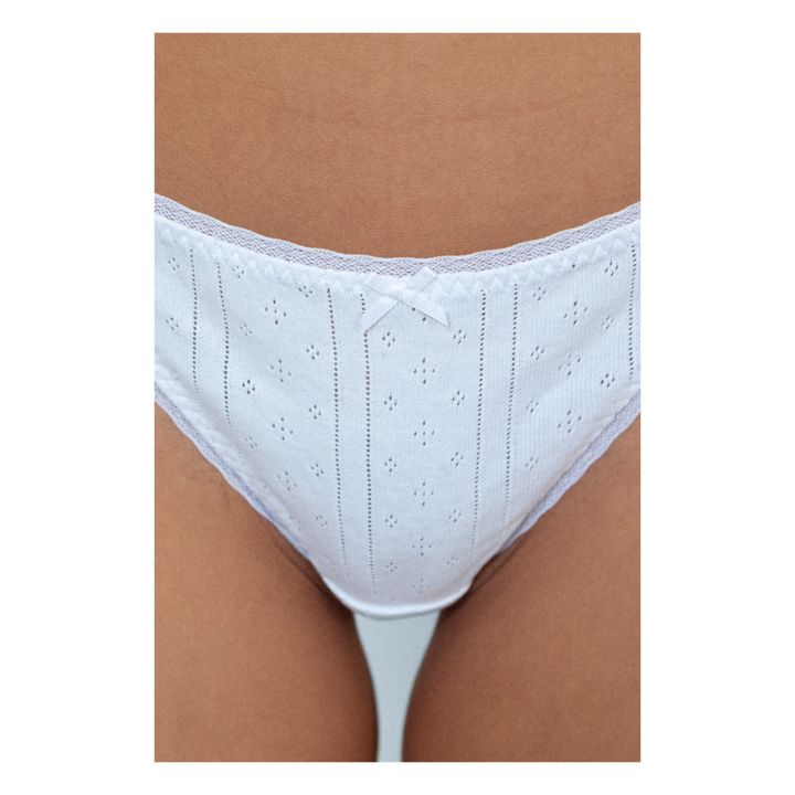 Pack de 3 Culottes Hautes Pointelle Coton Bio | Blanc- Image produit n°1