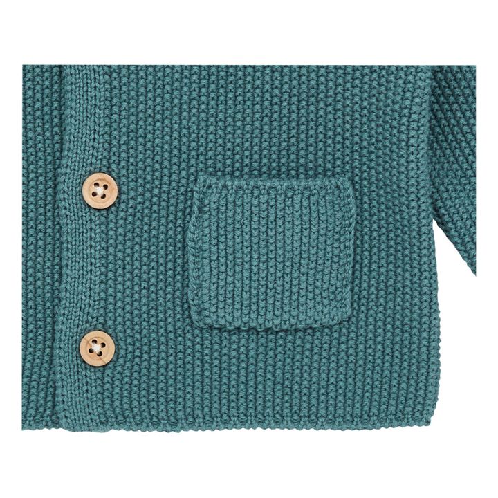 Cárdigan de algodón orgánico con bolsillito | Azul Gris- Imagen del producto n°1
