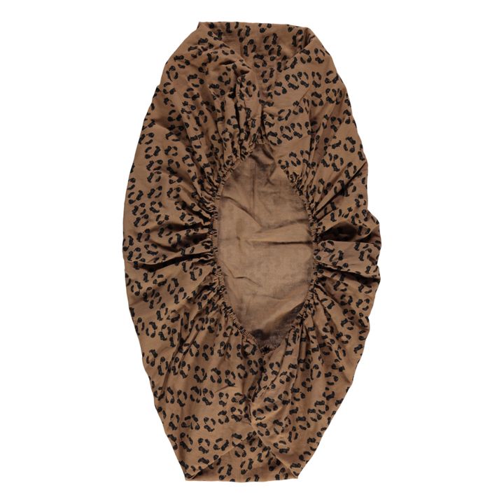 Sábana bajera de doble gasa de algodón orgánico Seigle | Leopardo- Imagen del producto n°0
