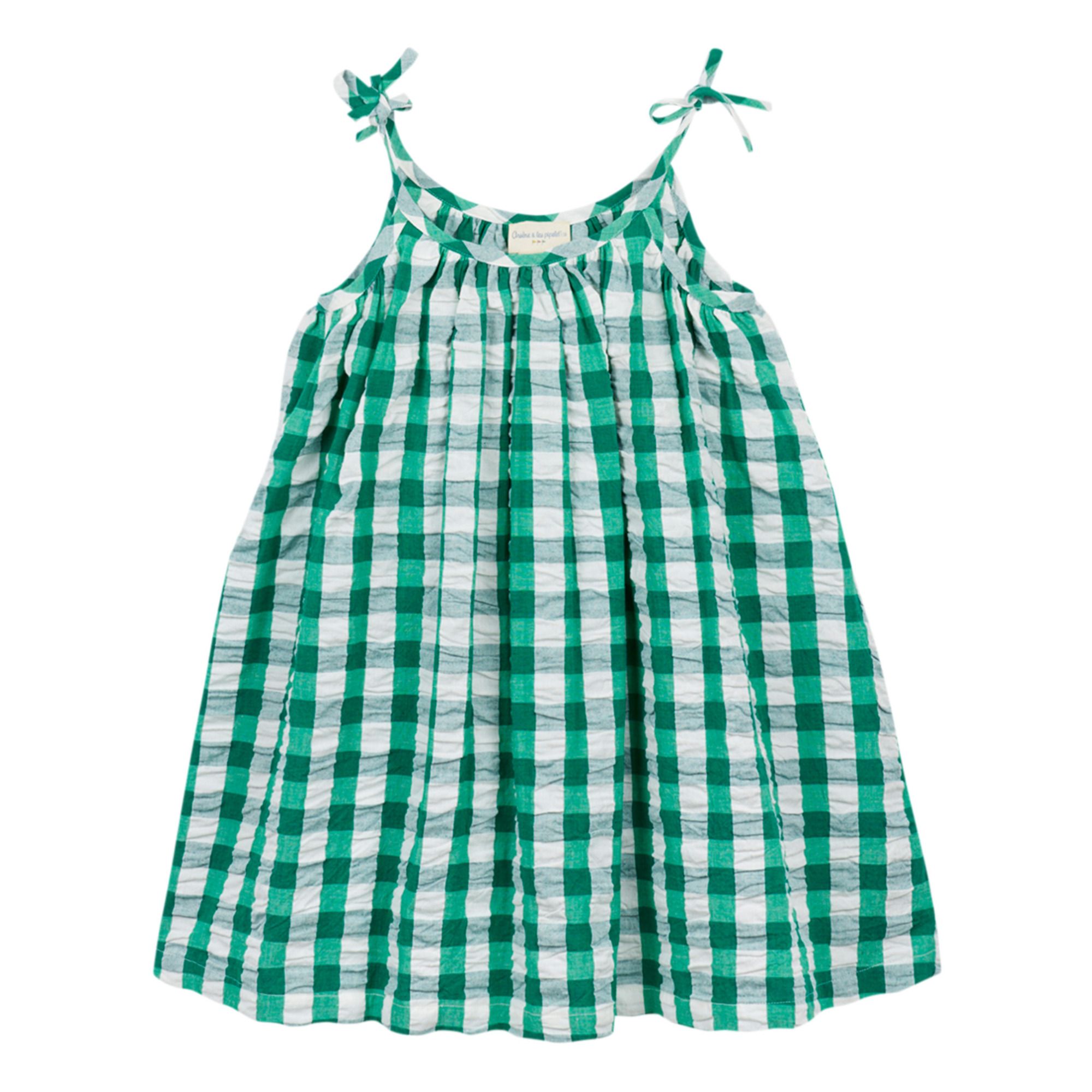 Arsène et Les Pipelettes Robe Coton Bio Dorothee Green Smallable