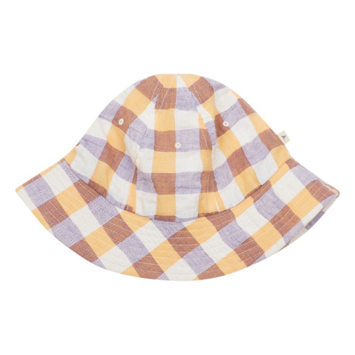 Gorrito de algodón orgánico a cuadros Die | Albaricoque- Imagen del producto n°0