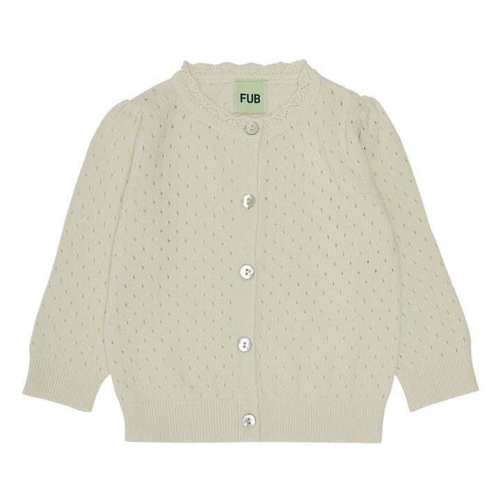 Cardigan Pointelle Coton Bio | Ecru- Image produit n°0