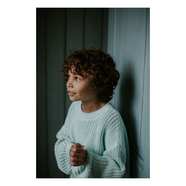 Chunky Organic Cotton Jumper | Mint Green- Product image n°2