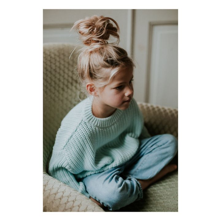 Chunky Organic Cotton Jumper | Mint Green- Product image n°3