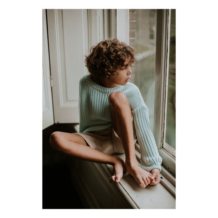 Chunky Organic Cotton Jumper | Mint Green- Product image n°4