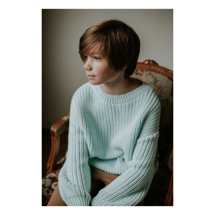 Chunky Organic Cotton Jumper | Mint Green- Product image n°7