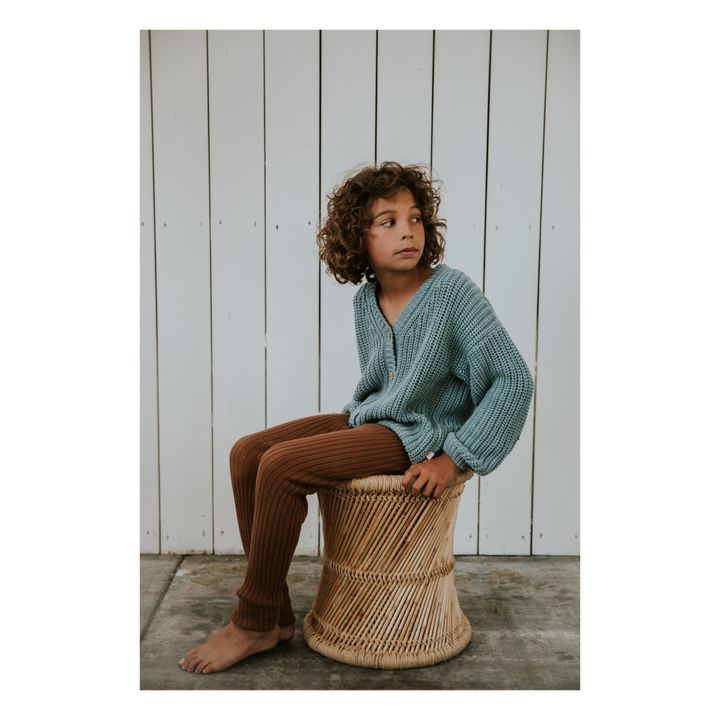 Chunky Organic Cotton Cardigan | Blau- Produktbild Nr. 3