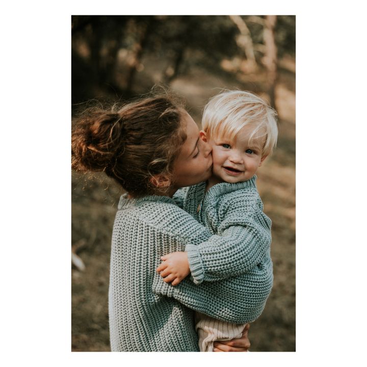 Chunky Organic Cotton Cardigan | Blau- Produktbild Nr. 5