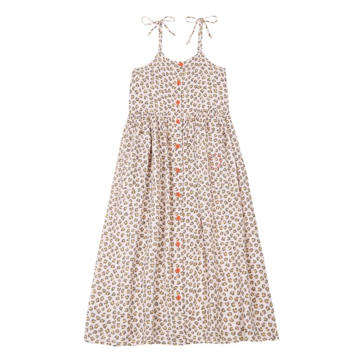 Leopard Print Cotton Muslin Dress | Rosa Palo- Imagen del producto n°0