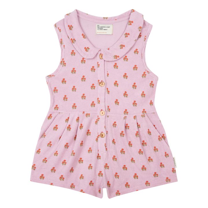 Playsuit Bio-Frottee Blumenmuster | Lila- Produktbild Nr. 0