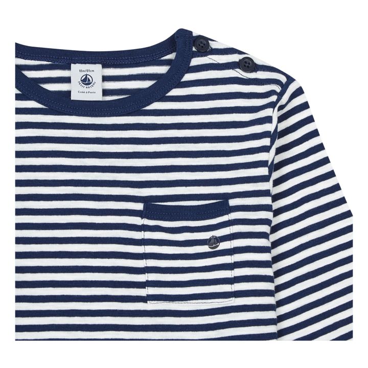 T-Shirt a maniche lunghe in jersey | Blu marino- Immagine del prodotto n°2