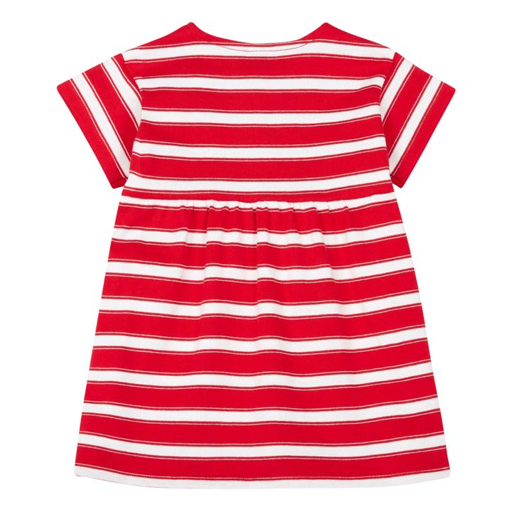 Striped Thick Jersey Short Sleeve Dress | Red- Product image n°4