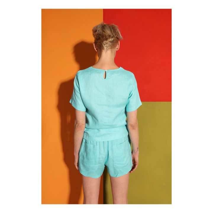 Basic-Shorts Leinen | Hellblau- Produktbild Nr. 2