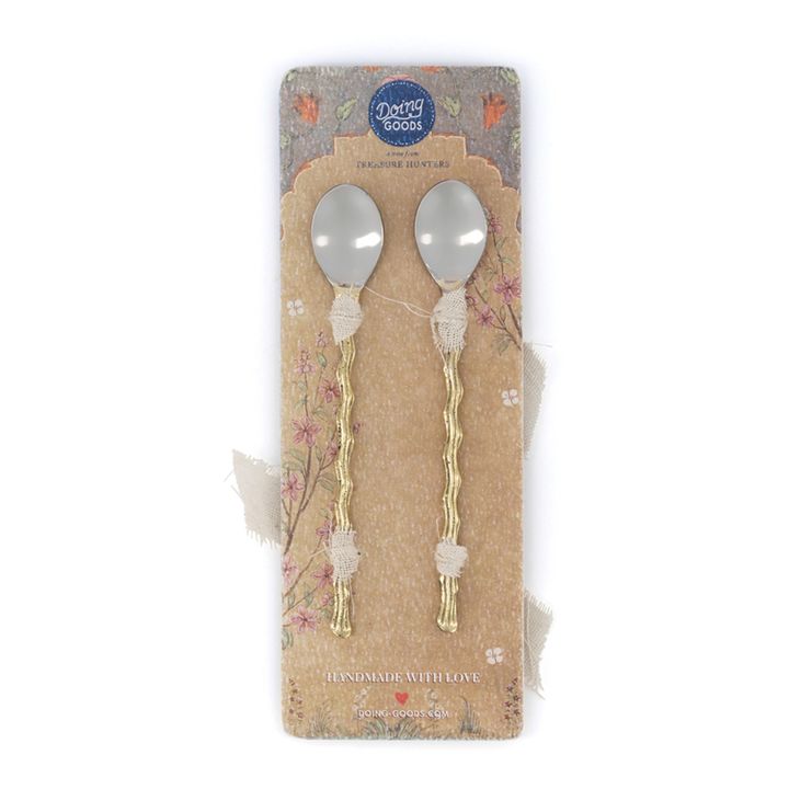 Cucharas de café Wavy - Juego de 2 | Marrón Dorado- Imagen del producto n°3