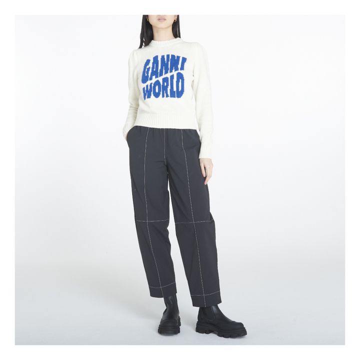 Ganni World Recycled Wool Graphic Jumper | Crudo- Imagen del producto n°1