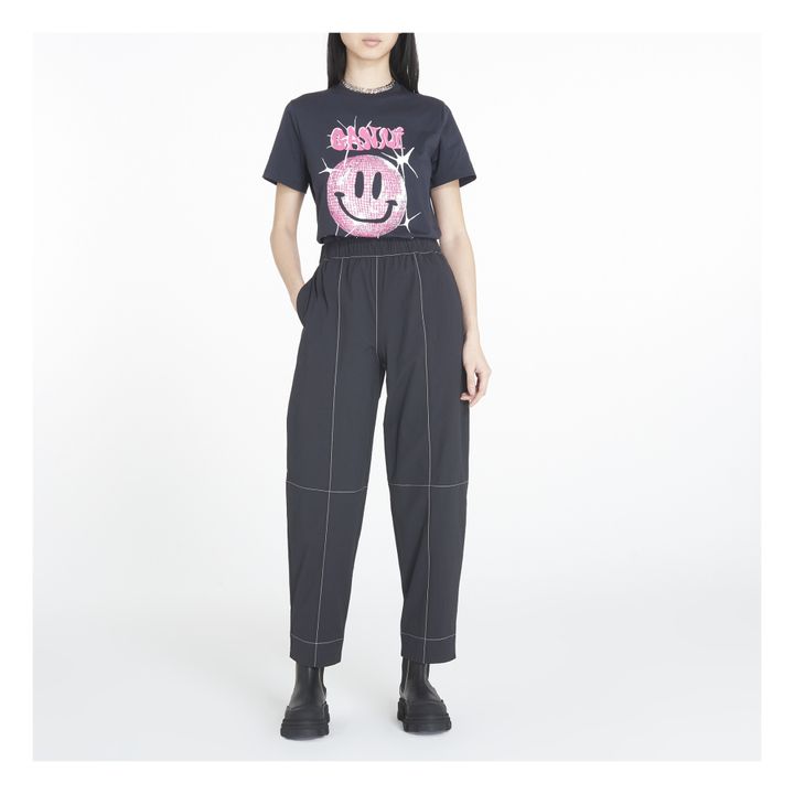 Smiley T-Shirt Dark Relaxed Basic Bio-Baumwolle | Schwarz- Produktbild Nr. 1
