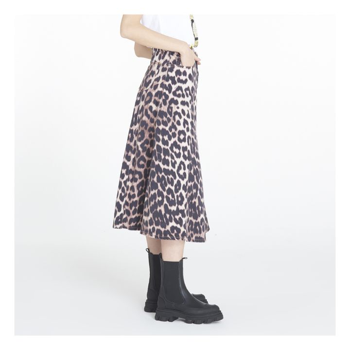 Organic Cotton Printed Denim Skirt | Leopardo- Imagen del producto n°2
