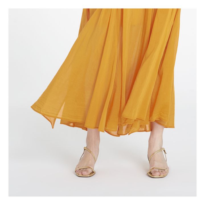 Cotton Voile & Silk Elasticated Skirt | Naranja- Imagen del producto n°2