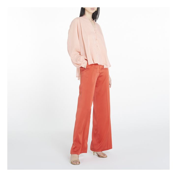 Silk Satin Trousers | Arancione- Immagine del prodotto n°1