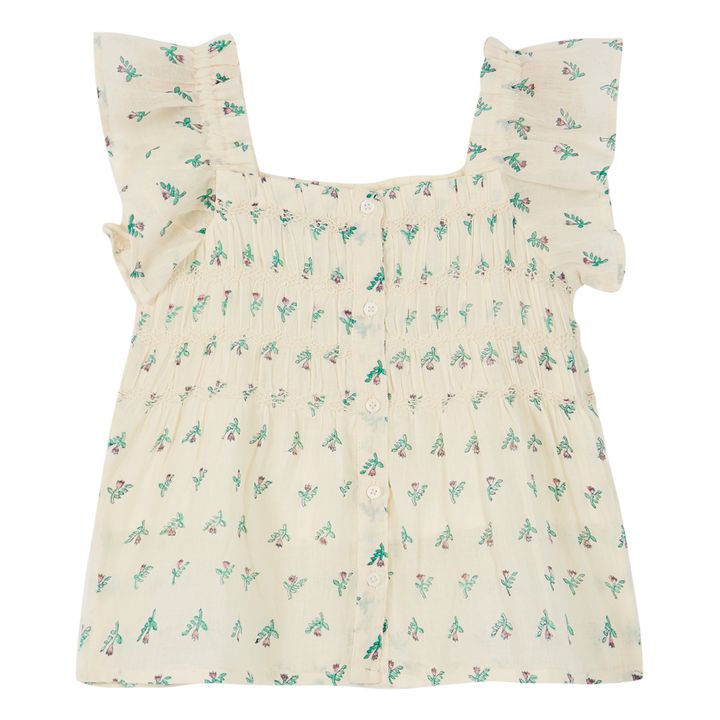 Embroidered Flower Blouse | Ecru- Immagine del prodotto n°3