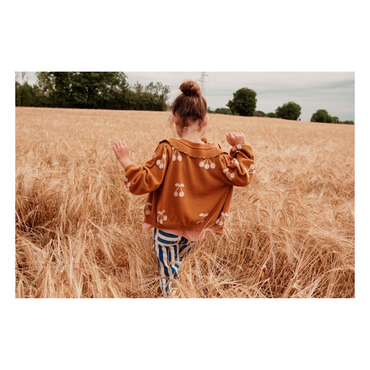 Cherry Organic Cotton Cardigan | Caramello- Immagine del prodotto n°2