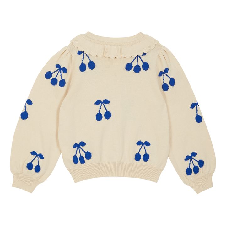 Cardigan Coton Bio Cerises | Ecru- Image produit n°3