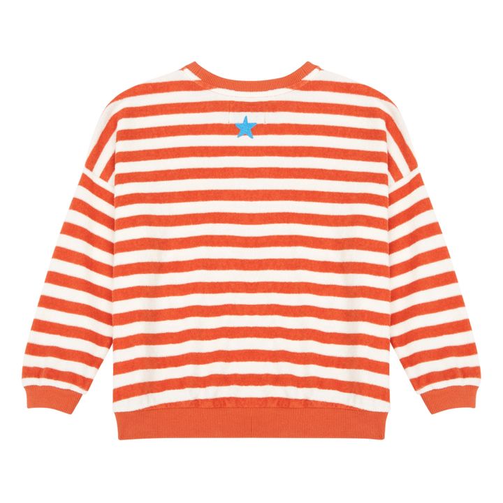 Baby Striped Organic Cotton Terry Sweatshirt | Rojo- Imagen del producto n°6