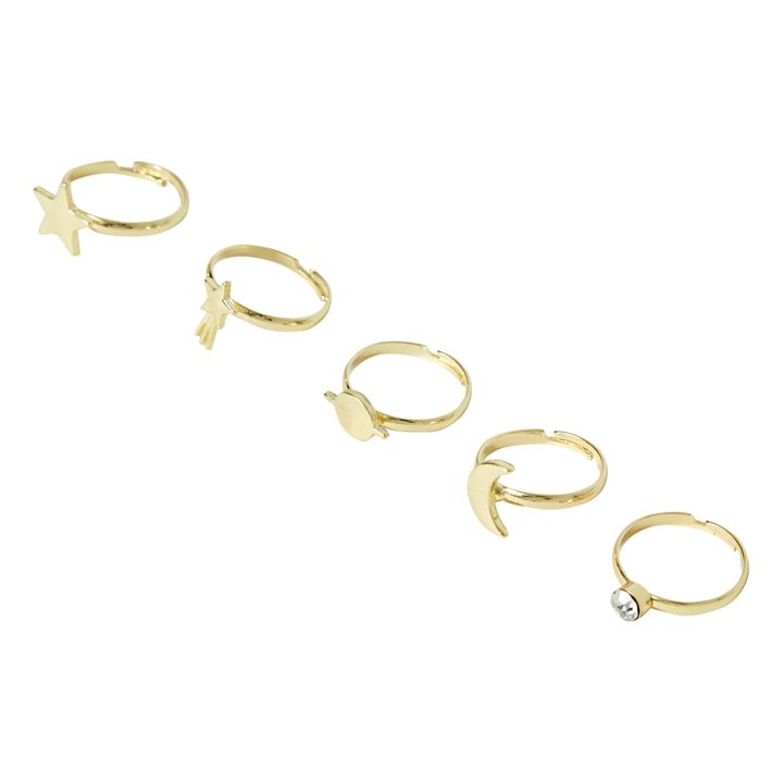 5er-Set Ringe Moon | Gold- Produktbild Nr. 1