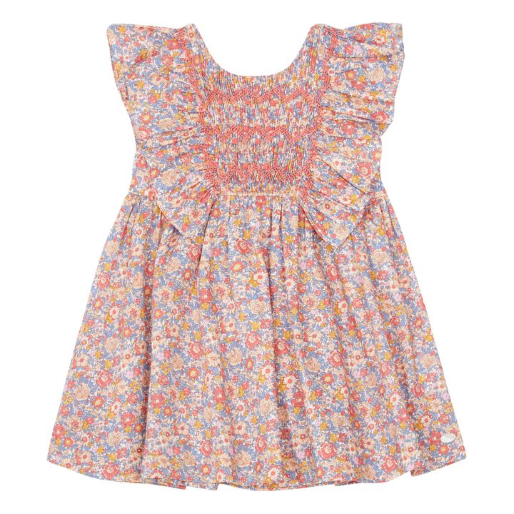 Vestido fruncido bordado a mano Liberty Exclusif | Rosa- Imagen del producto n°0