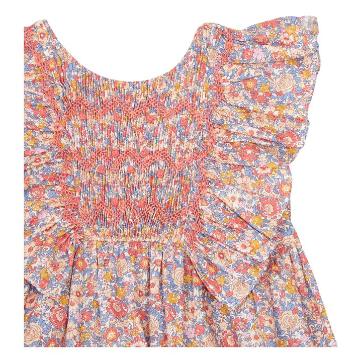 Vestido fruncido bordado a mano Liberty Exclusif | Rosa- Imagen del producto n°1