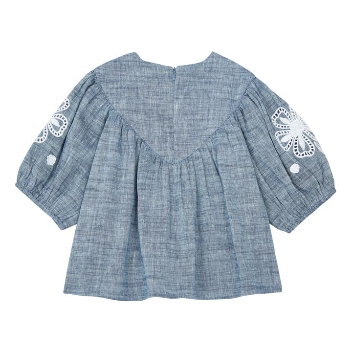 Embroidered Linen Blouse | Grau Meliert- Produktbild Nr. 4