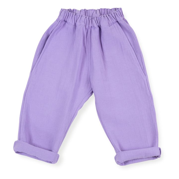 Pantalón de algodón orgánico con bolsillos | Lavanda- Imagen del producto n°0