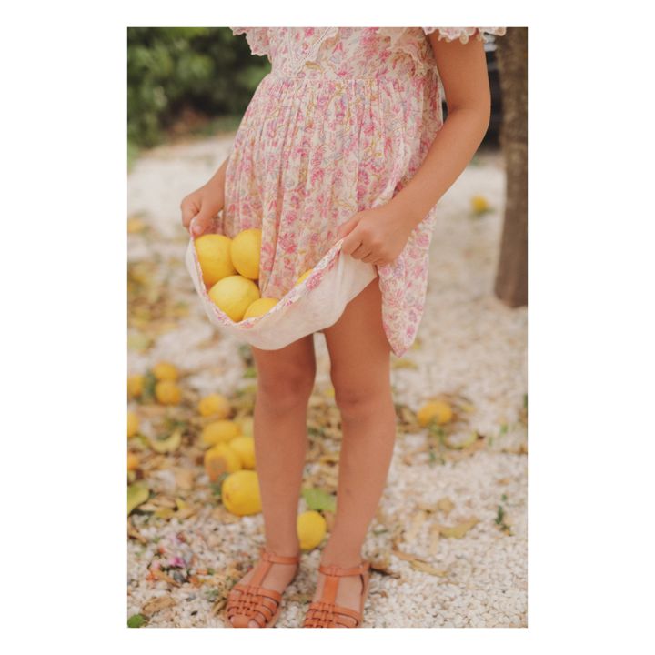 Vestido de algodón orgánico de flores Siloe | Crudo- Imagen del producto n°6