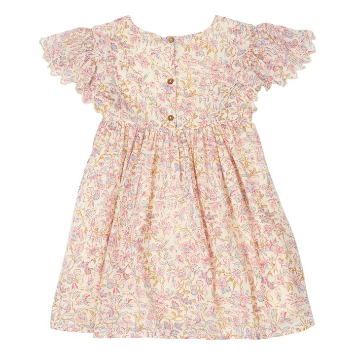 Vestido de algodón orgánico de flores Siloe | Crudo- Imagen del producto n°3