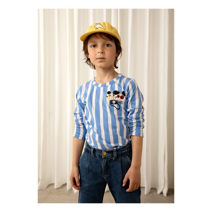Camiseta de manga larga a rayas de algodón ecológico Ritzratz | Azul- Imagen del producto n°1