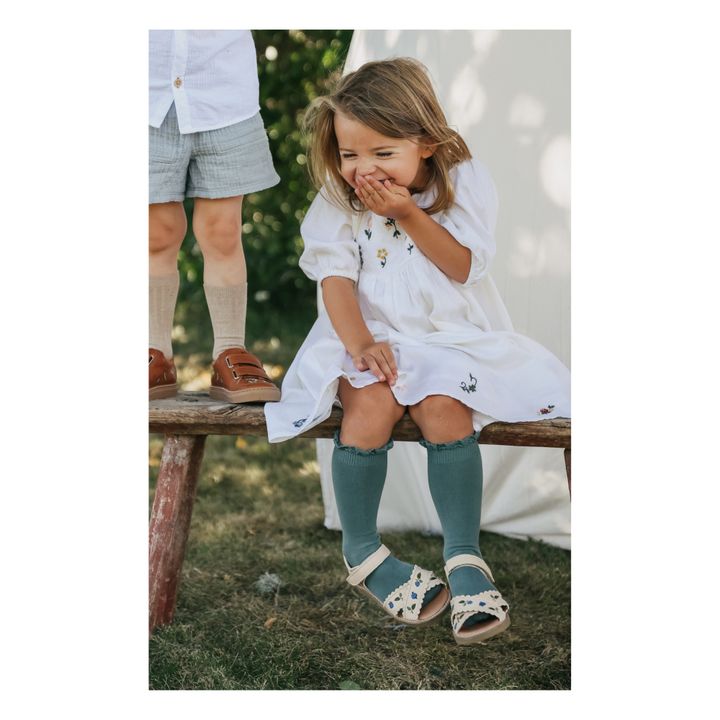 Cross Over Embroidered Sandals x Uniqua Capsule Collection | Cremefarben- Produktbild Nr. 1