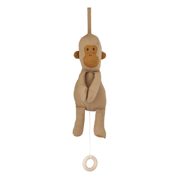 Giostrina musicale Elefante in cotone organico Ailo | Beige- Immagine del prodotto n°0